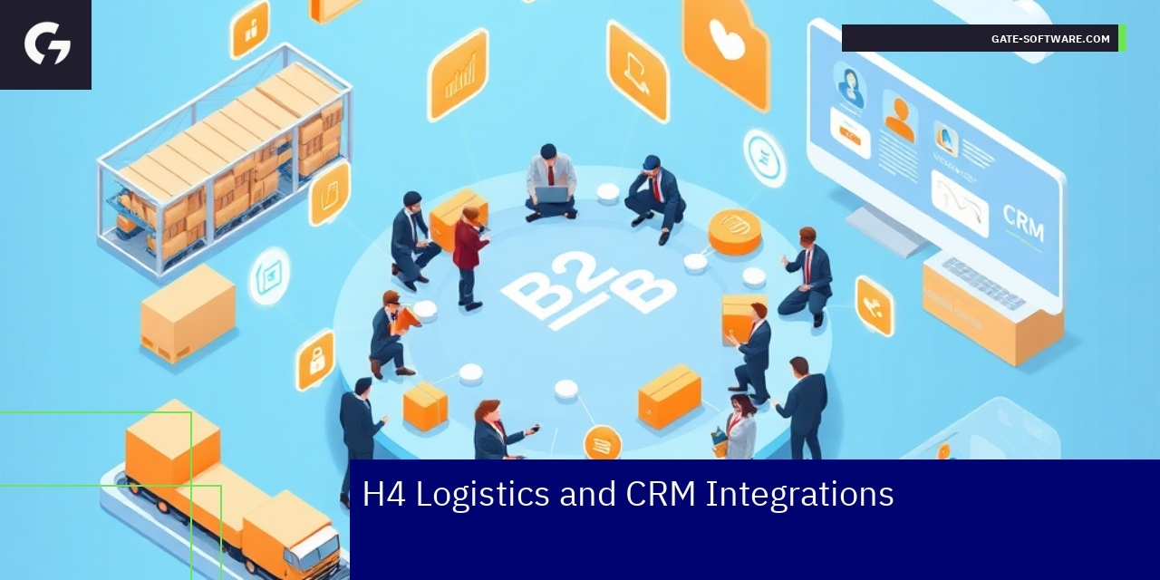 Illustration of B2B logistics and CRM software integration