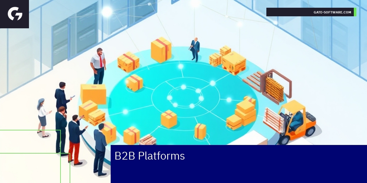 Key Insights on B2B Platforms and Benefits Illustration of B2B platforms connecting businesses globally