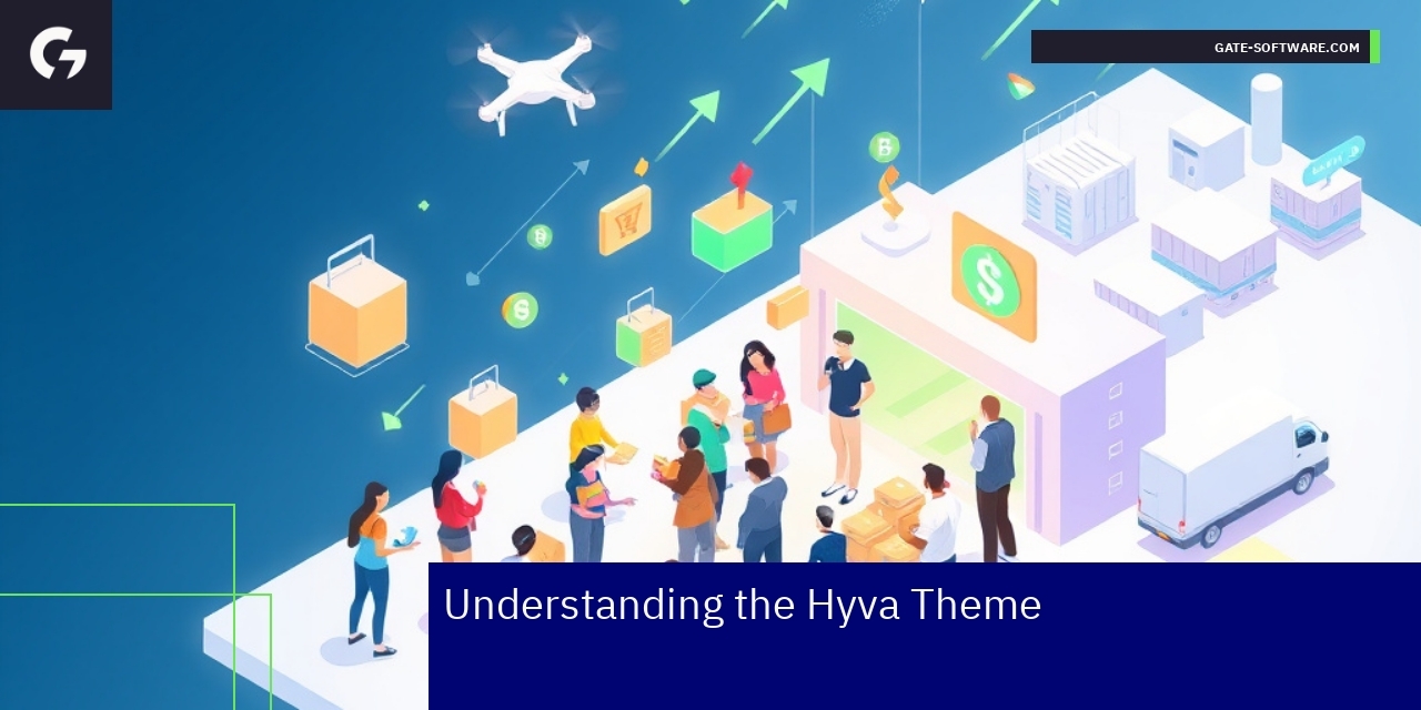 Diagram showing Hyva theme features and advantages