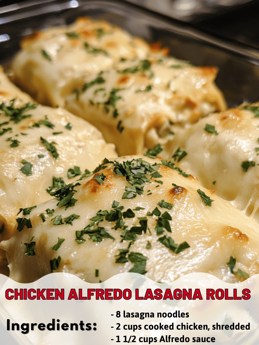 Chicken Alfredo Lasagna Rolls