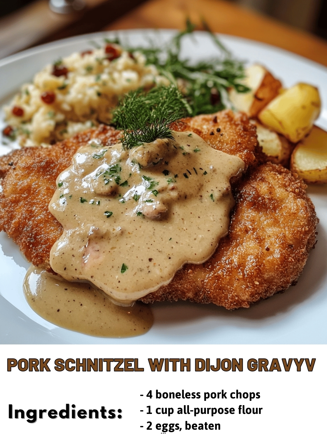 Pork Schnitzel with Dijon Gravyv