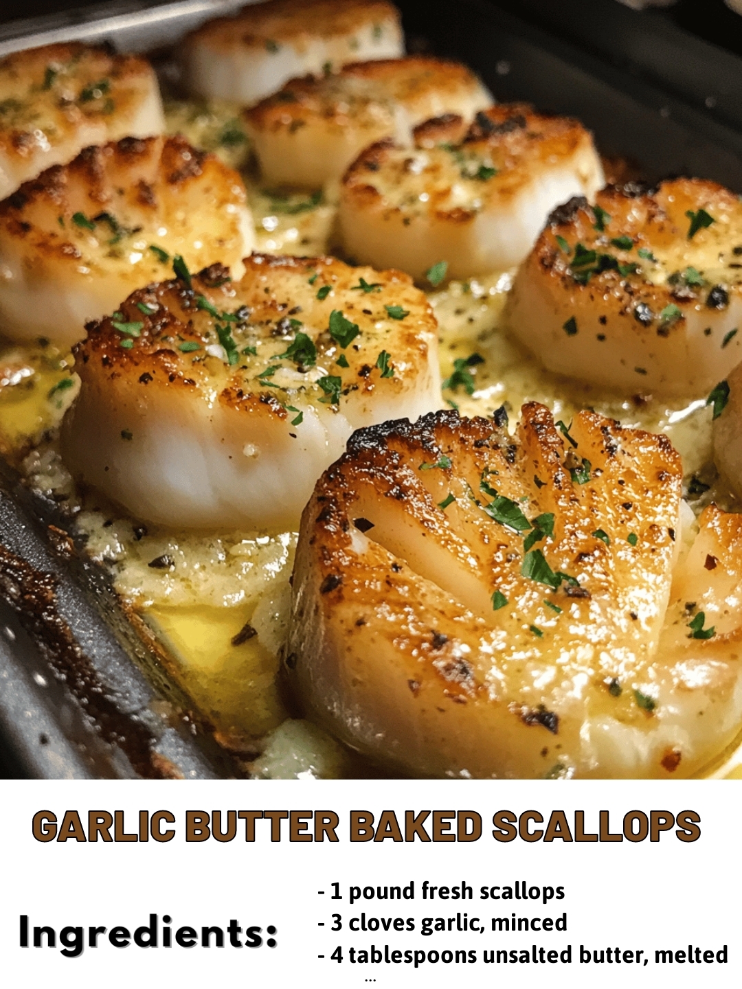 Garlic Butter Baked Scallops