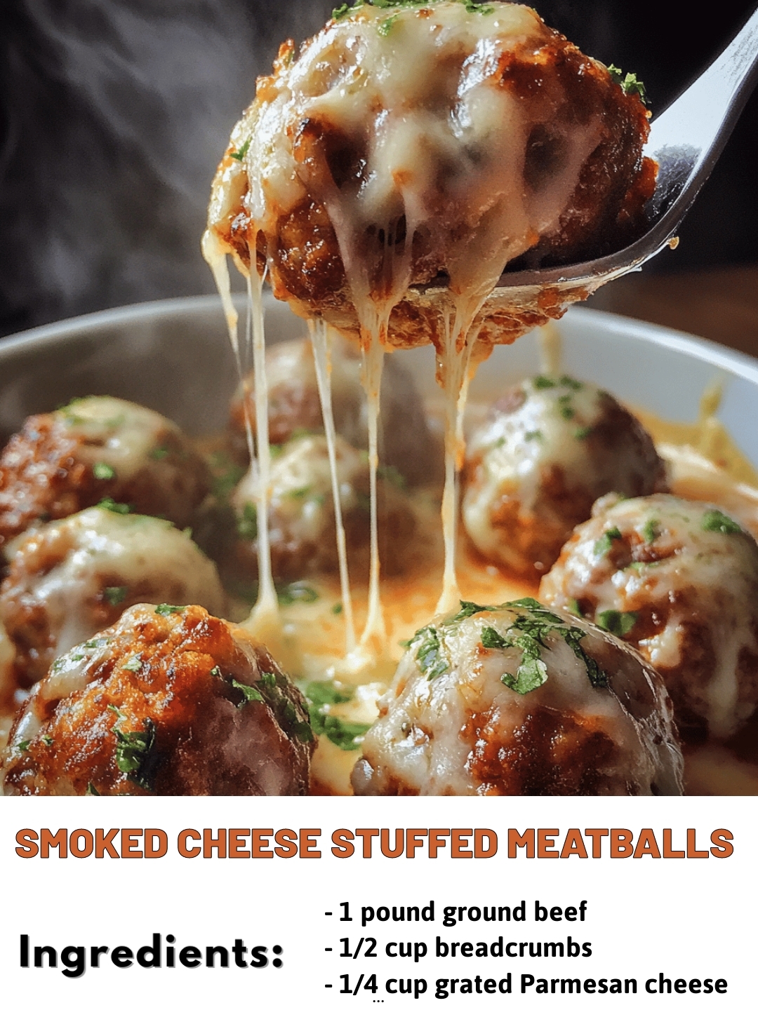 Smoked Cheese Stuffed Meatballs