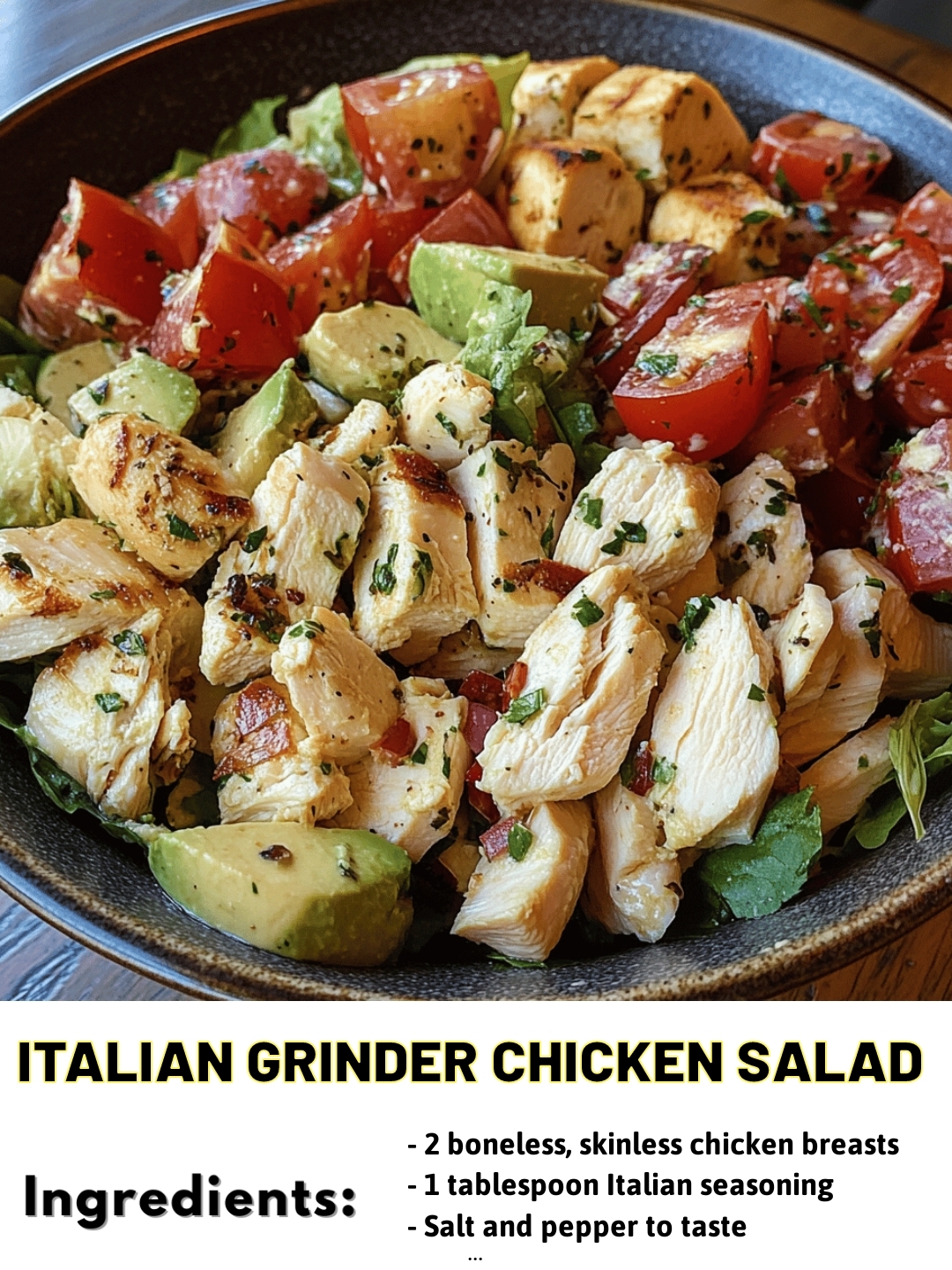 Italian Grinder Chicken Salad