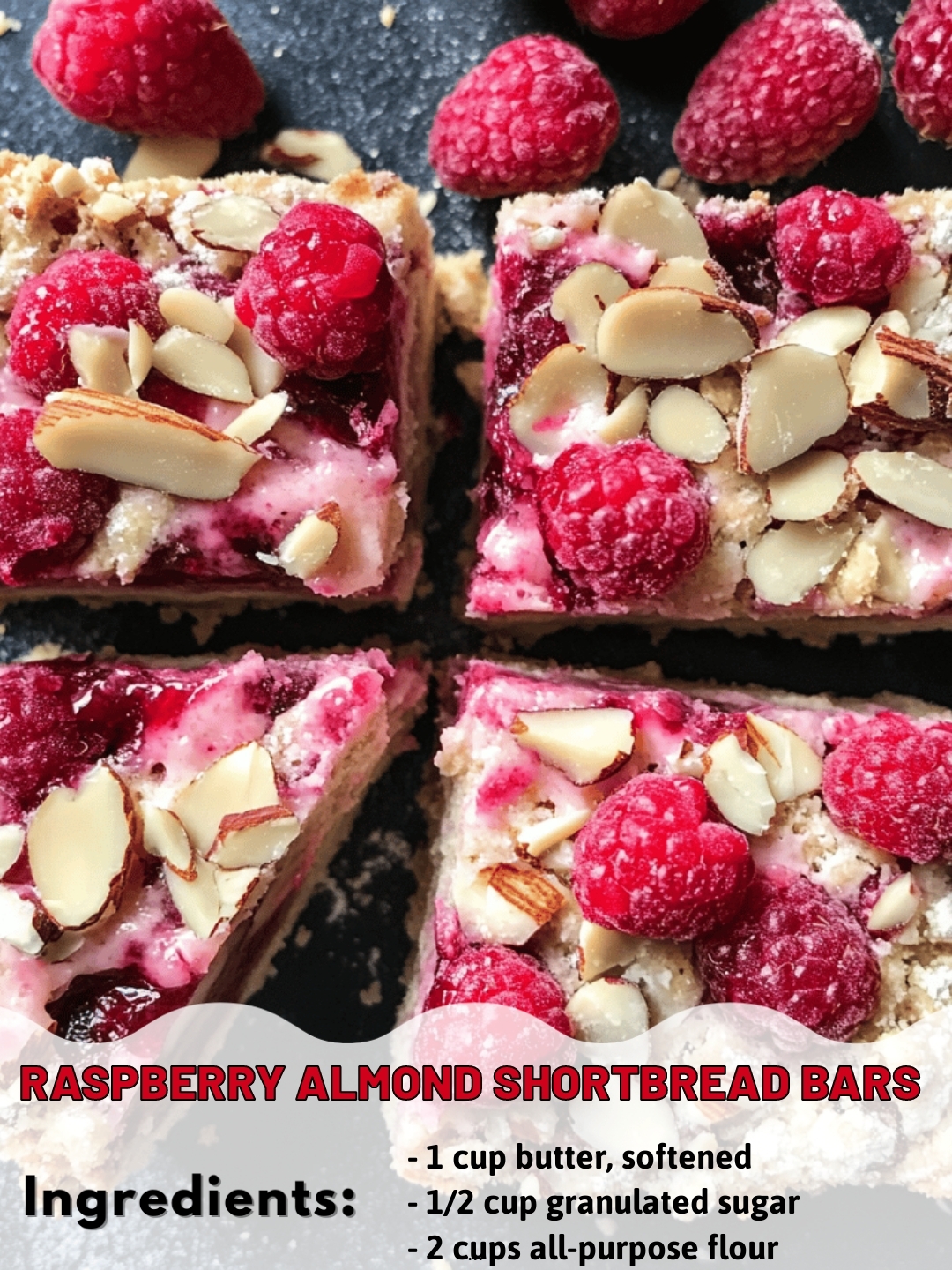 Raspberry Almond Shortbread Bars