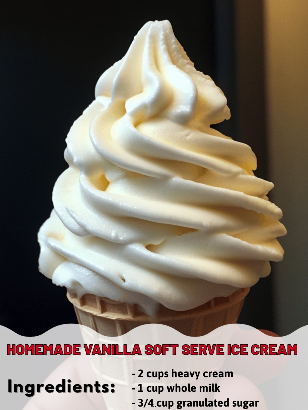 Homemade Vanilla Soft Serve Ice Cream 
