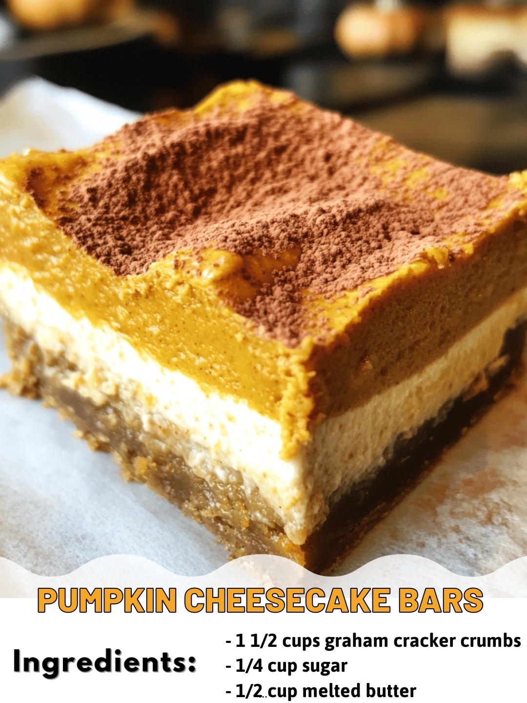 Pumpkin Cheesecake Bars