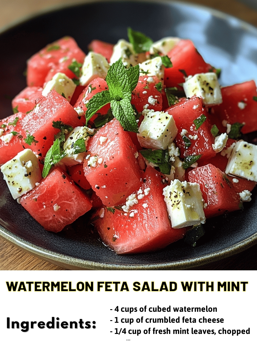 Watermelon Feta Salad with Mint