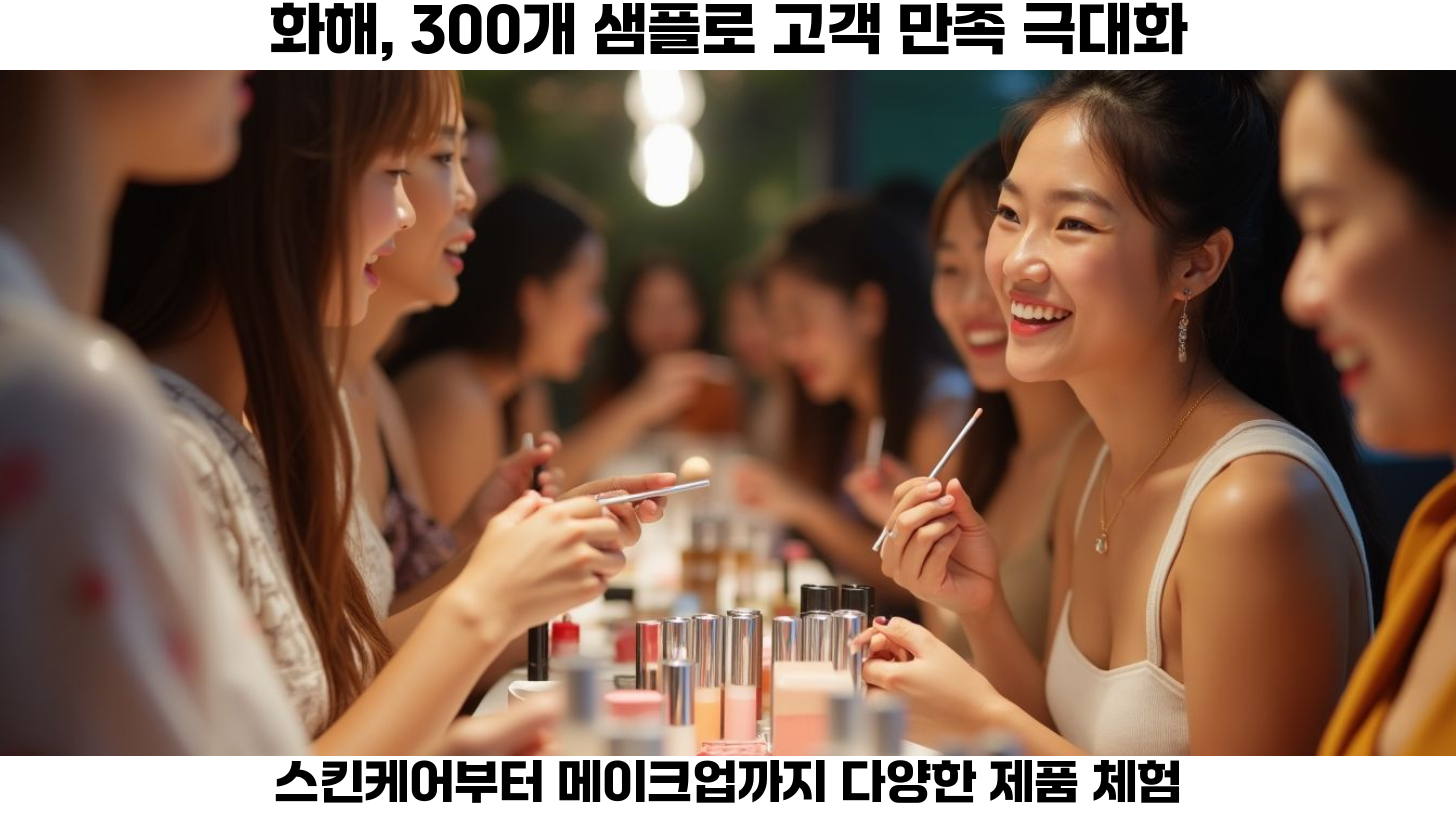 두번째 화해의 샘플 체험 서비스는 현재 스킨케어, 메이크업, 헤어, 보디 카테고리에서 300여 개의 샘플 상품을 제공하고 있습니다.