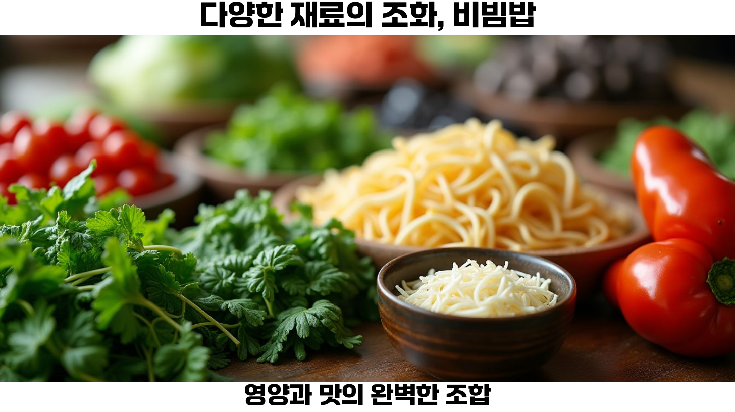 비빔밥의 매력: 건강식 한식 요리 레시피와 한국 음식 문화 탐방 3 비빔밥의 재료 모습