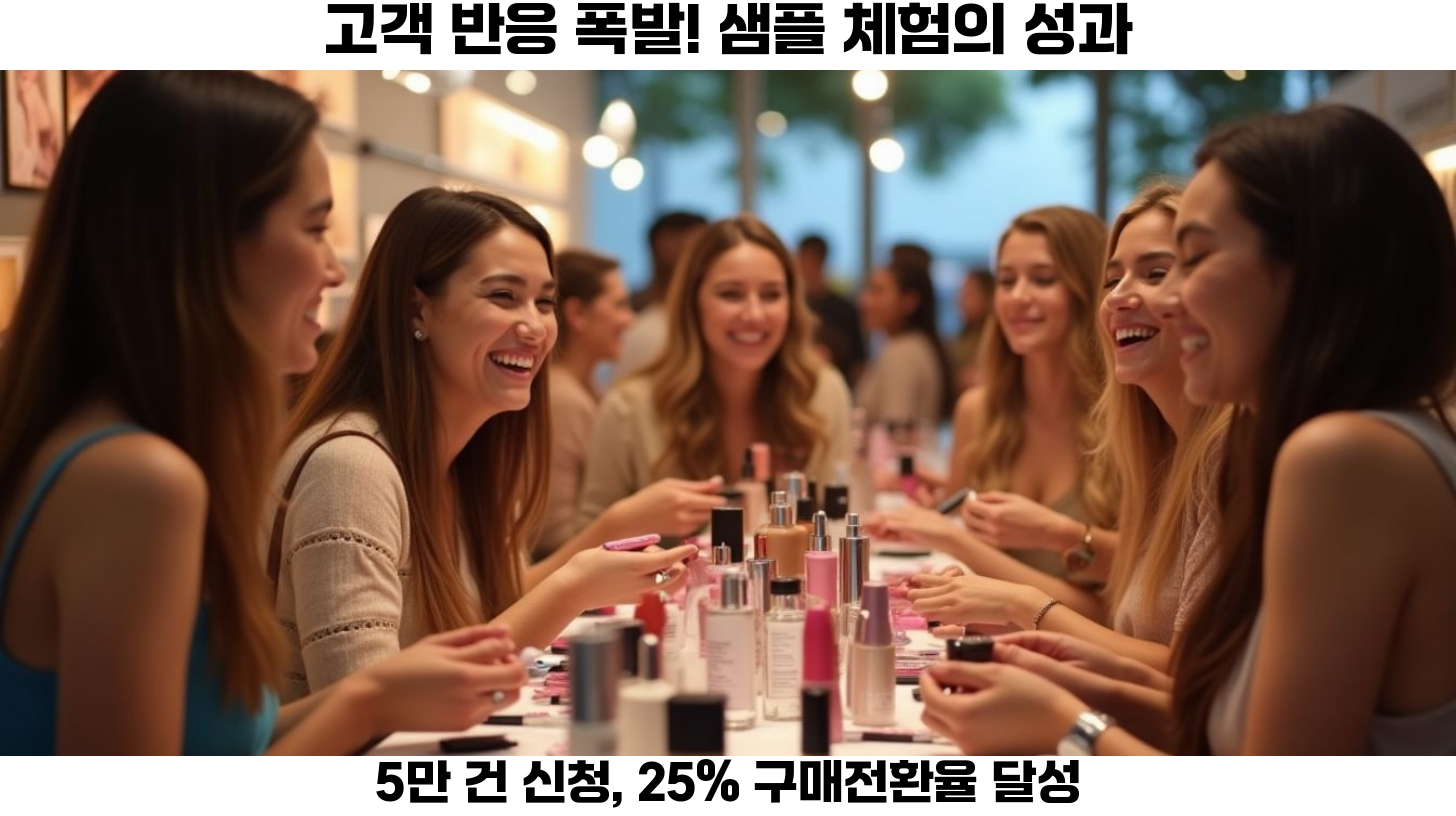 세번째 샘플을 체험한 후 본품 구매로 이어지는 구매전환율이 25%에 달했습니다.
