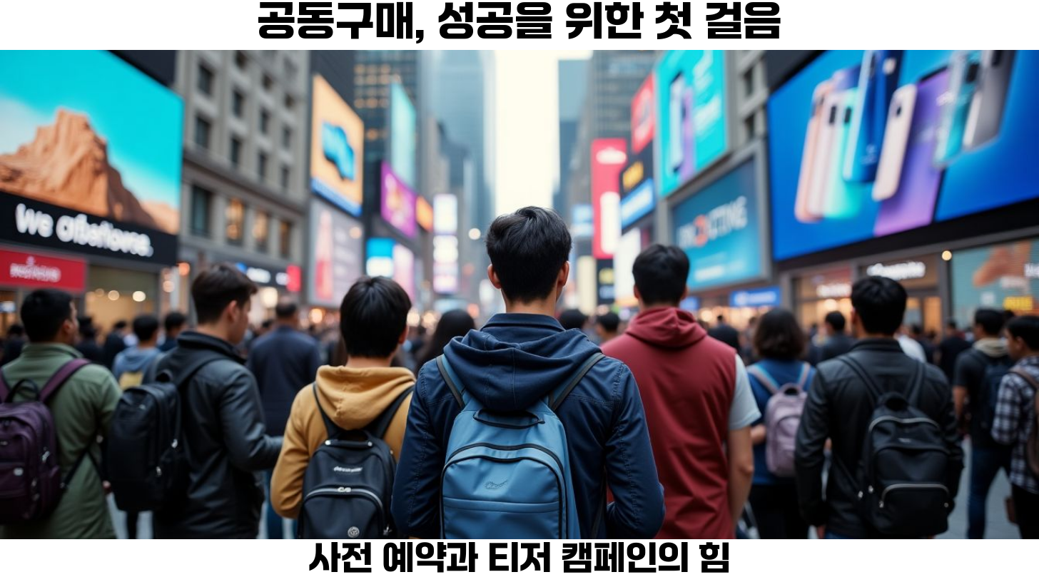 공동구매 성공을 위한 사전 예약 및 티저 캠페인 전략 2 첫번째, 사전 예약 전략은 신제품이나 서비스를 소비자에게 미리 알려 구매 예약을 받는 방식으로, 소비자들의 관심을 끄는 방법입니다.