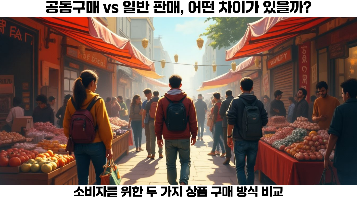 첫번째, 공동구매 중개와 일반 판매는 소비자에게 상품을 제공하는 두 가지 상이한 방법입니다.
