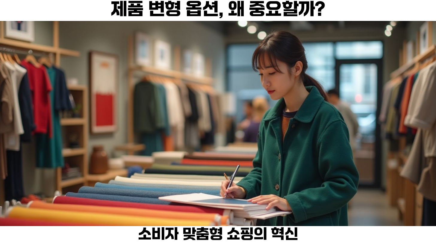 첫번째, 제품 옵션의 정의에 대해 살펴보겠습니다. 제품 옵션이란 일반적으로 '색상', '크기', '재료'와 같은 카테고리를 의미합니다.