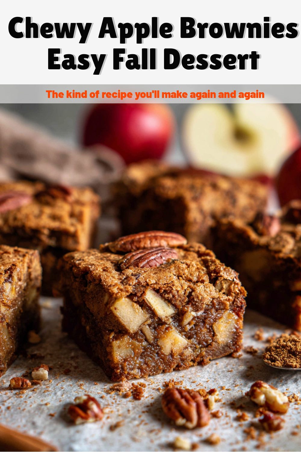 Chewy Apple Brownies Easy Fall Dessert