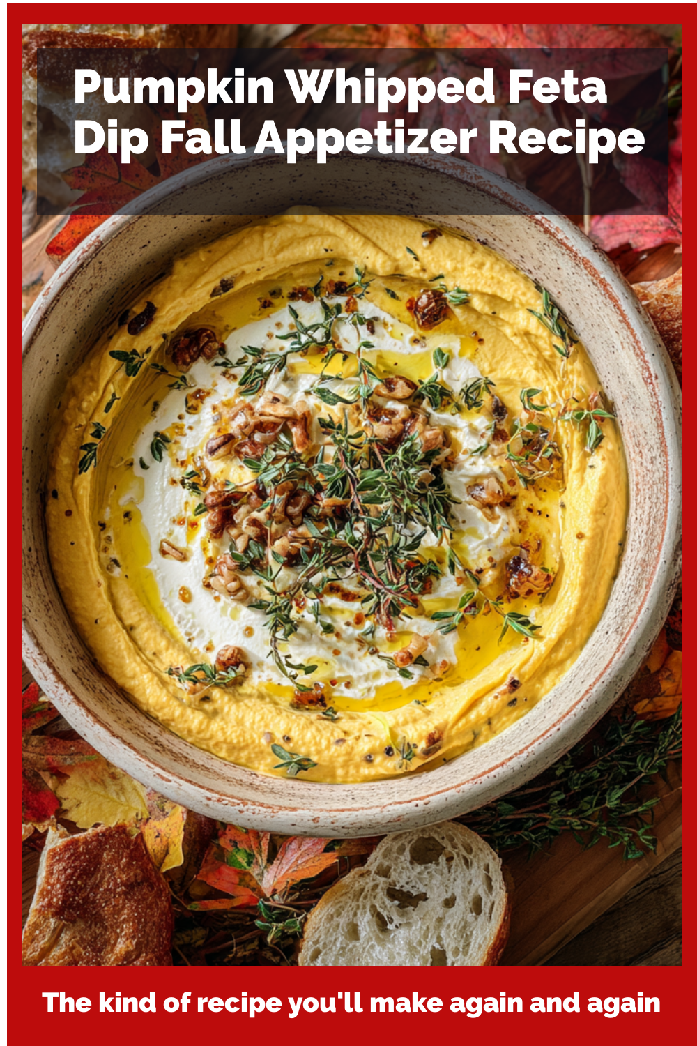 Pumpkin Whipped Feta Dip Fall Appetizer Recipe